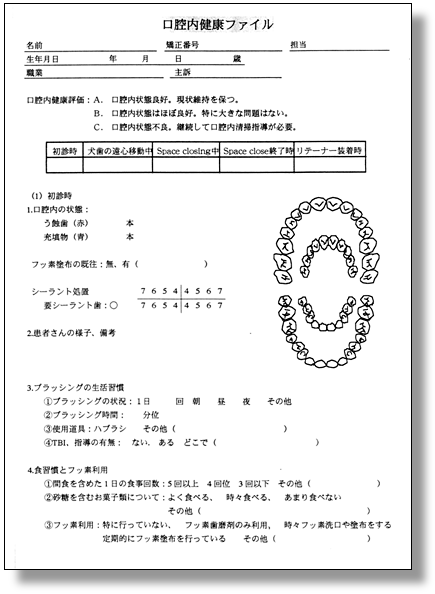 口腔内健康ファイル